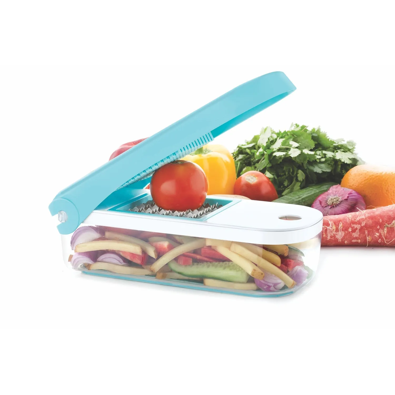 Ganesh 7 in 1 Plastic Vegetable Dicer, Blue