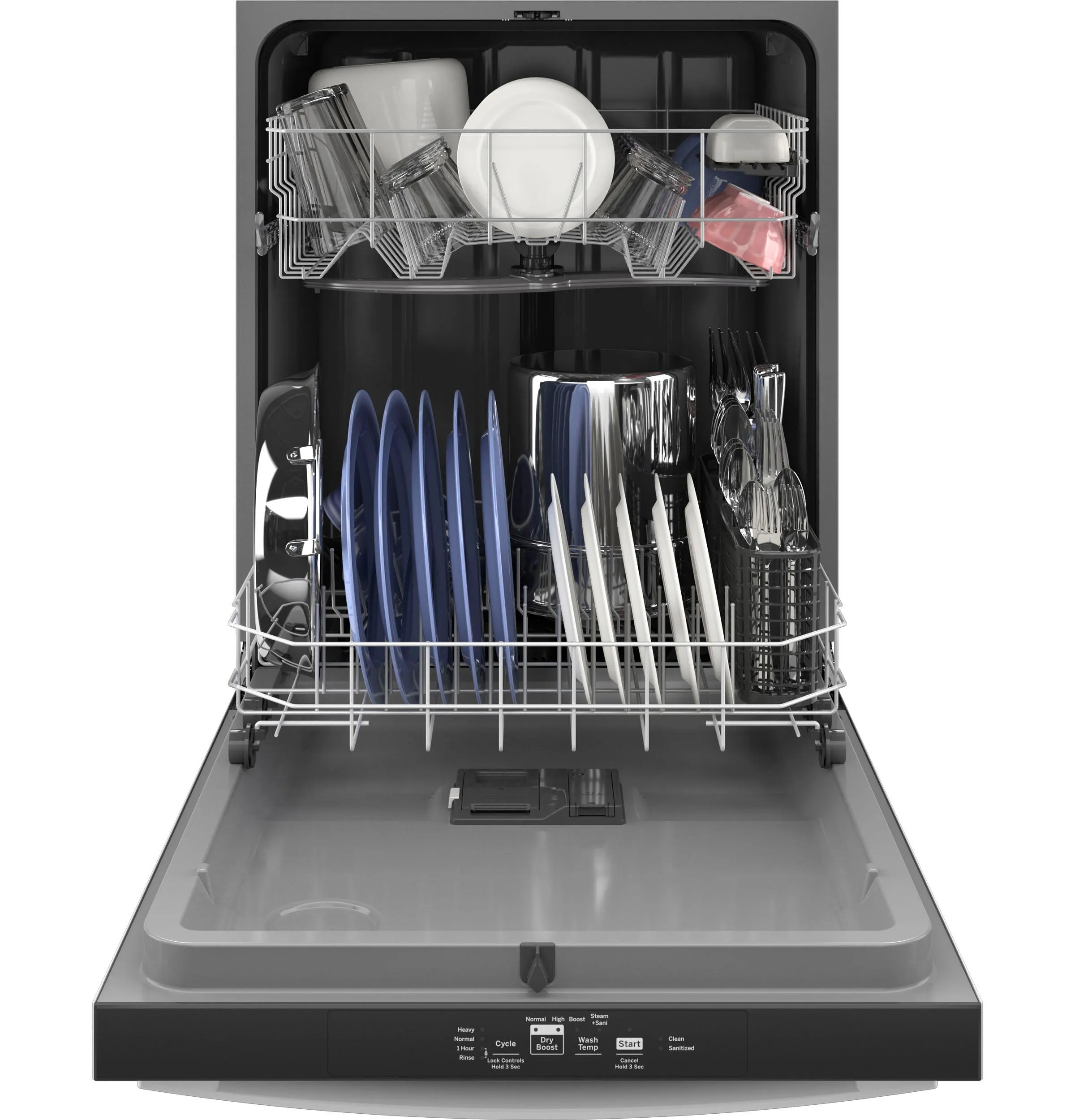 GDT535PGRWW GE® ENERGY STAR® Top Control with Plastic Interior Dishwasher with Sanitize Cycle & Dry Boost