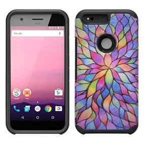 Google Pixel Case, Slim Hybrid Dual Layer Armor Case Cover for Google Pixel - Coverlab - Rainbow Flower