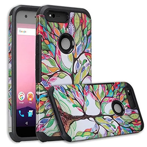 Google Pixel Case, Slim Hybrid Dual Layer Armor Case Cover for Google Pixel - Coverlab - Vibrant Tree