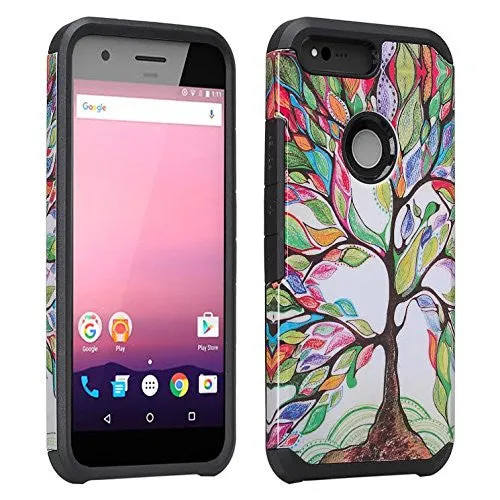 Google Pixel Case, Slim Hybrid Dual Layer Armor Case Cover for Google Pixel - Coverlab - Vibrant Tree