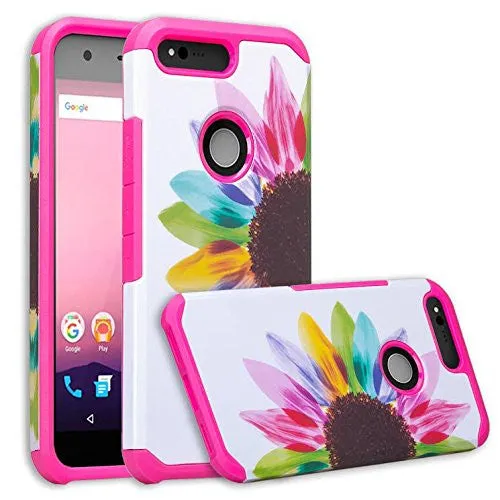 Google Pixel XL Case, Slim Hybrid Dual Layer Armor Case Cover for Google Pixel XL - Vivid Sunflower