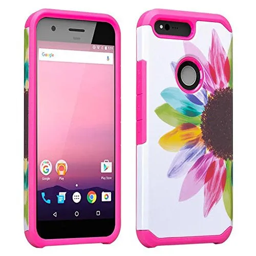 Google Pixel XL Case, Slim Hybrid Dual Layer Armor Case Cover for Google Pixel XL - Vivid Sunflower