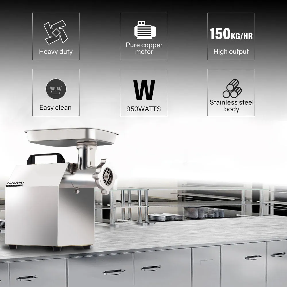 Heavy-Duty Electric Meat Grinder, 150kg/h Output, EuroChef