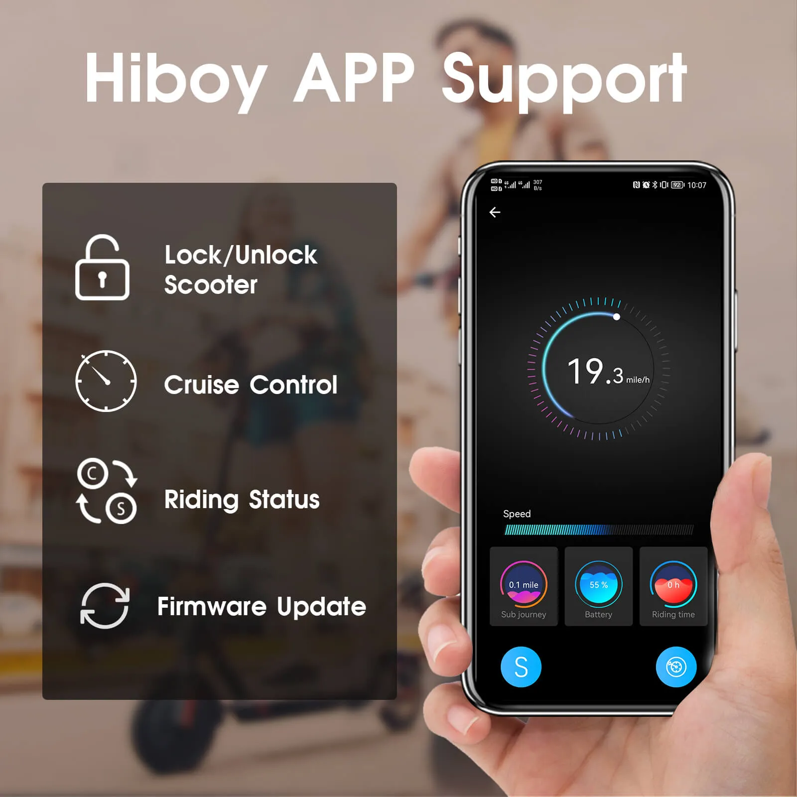 Hiboy S2 Max 48V/11.6Ah 500W Electric Scooter