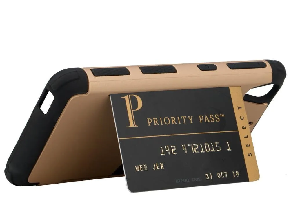 HTC Desire 626 Case, Slim Hybrid [Card Slot Insert] Dual Layer [Shock Resistant] Case Cover for Desire 626 - Gold