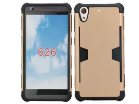 HTC Desire 626 Case, Slim Hybrid [Card Slot Insert] Dual Layer [Shock Resistant] Case Cover for Desire 626 - Gold