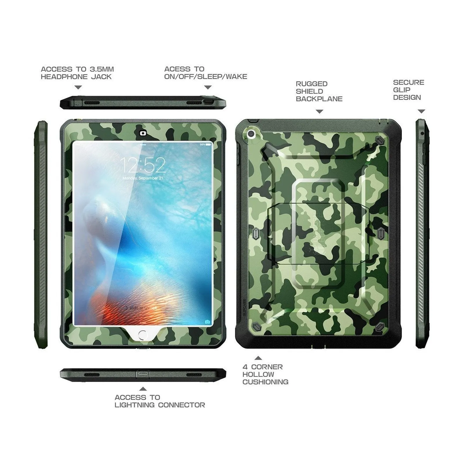 iPad 9.7 inch Unicorn Beetle Pro Full-Body Case- Green