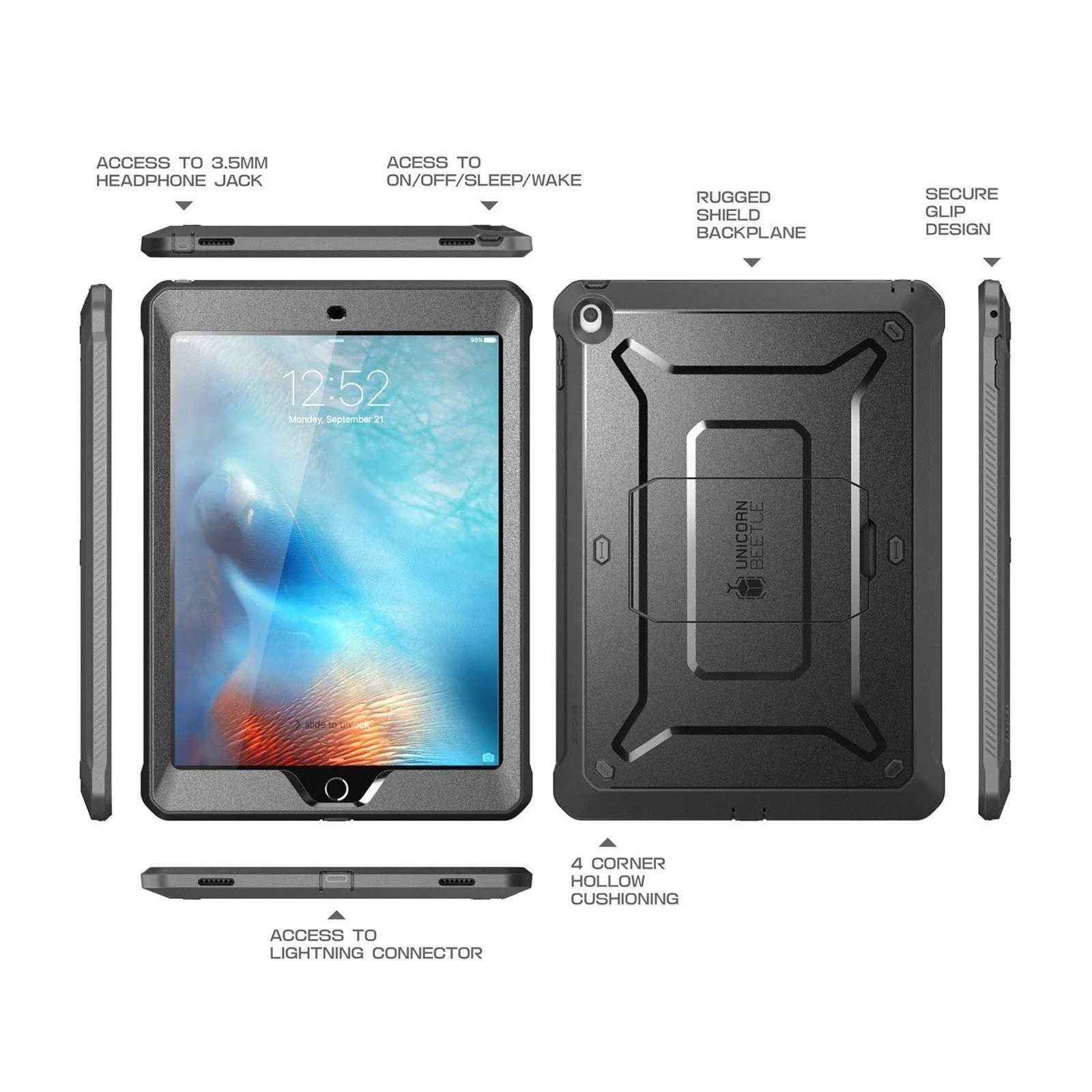 iPad 9.7 inch Unicorn Beetle Pro Full-Body Case(open box)-Black