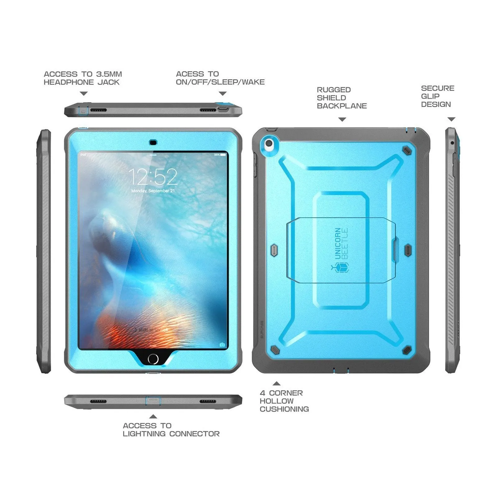 iPad 9.7 inch Unicorn Beetle Pro Full-Body Case(open box)-Blue
