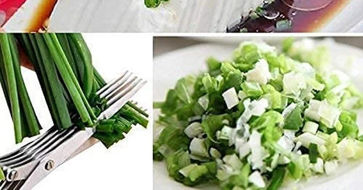 K Kudos Multi-Functional Stainless Steel Kitchen Knives 5 Layers Scissors Cut Herb Spices Cooking Tools Vegetable Cutter with Cleaning Brush