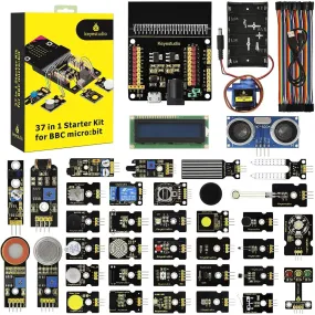 KEYESTUDIO 37 Sensors in 1 Box Starter Kit for BBC Micro bit with Tutorial (Without Microbit Board), Microbit Sensor Kit Accessories Programming Kids Adults