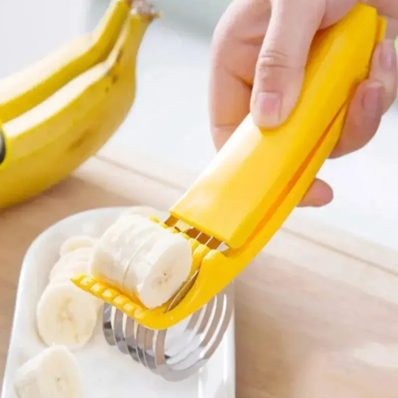 Kitchen Gadgets Vegetable Fruit Sharp Slicer Stainless Steel Cut Ham Sausage Banana Cutter Cucumber Knife Salad Slice Tools