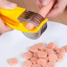 Kitchen Gadgets Vegetable Fruit Sharp Slicer Stainless Steel Cut Ham Sausage Banana Cutter Cucumber Knife Salad Slice Tools