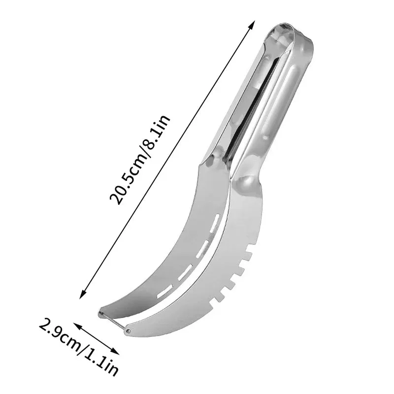 Kitchen Watermelon Slicer Stainless Steel Watermelon Knife Cutter Fork Kitchen Accessory Gadget Artifact Salad Fruit Digger Tool