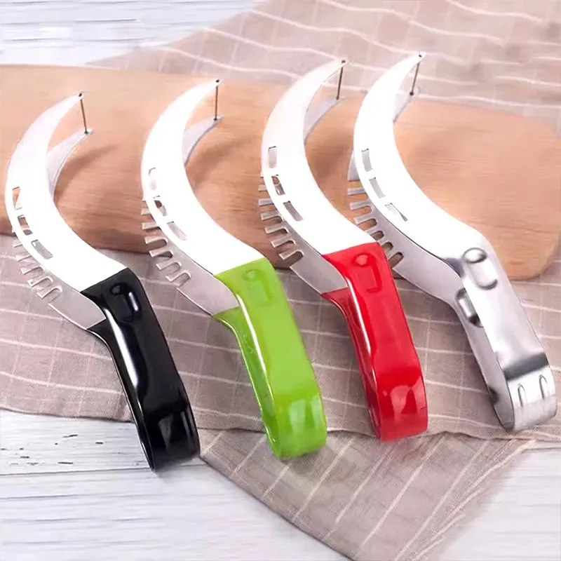 Kitchen Watermelon Slicer Stainless Steel Watermelon Knife Cutter Fork Kitchen Accessory Gadget Artifact Salad Fruit Digger Tool