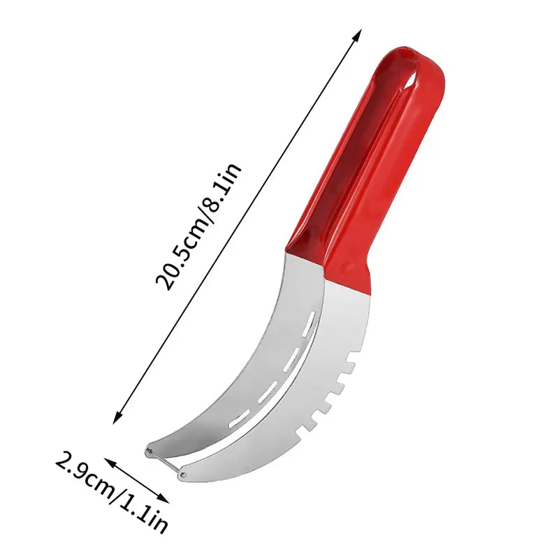 Kitchen Watermelon Slicer Stainless Steel Watermelon Knife Cutter Fork Kitchen Accessory Gadget Artifact Salad Fruit Digger Tool