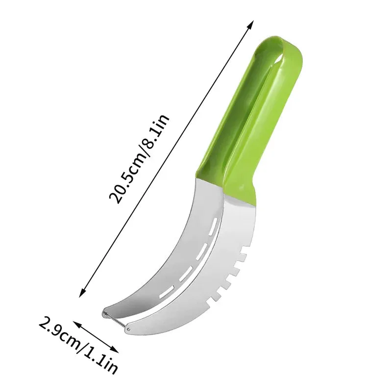 Kitchen Watermelon Slicer Stainless Steel Watermelon Knife Cutter Fork Kitchen Accessory Gadget Artifact Salad Fruit Digger Tool