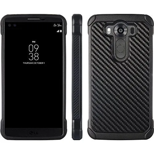 LG V10 Case, Slim Hybrid Dual Layer[Shock Resistant] Armor Case Cover for LG V10 - Carbon Fiber