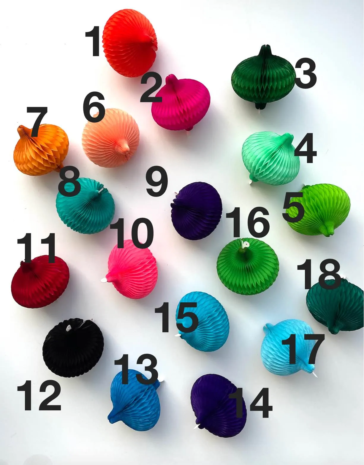 Mini honeycomb paper baubles - 10cm - paper Christmas decorations - set of 5