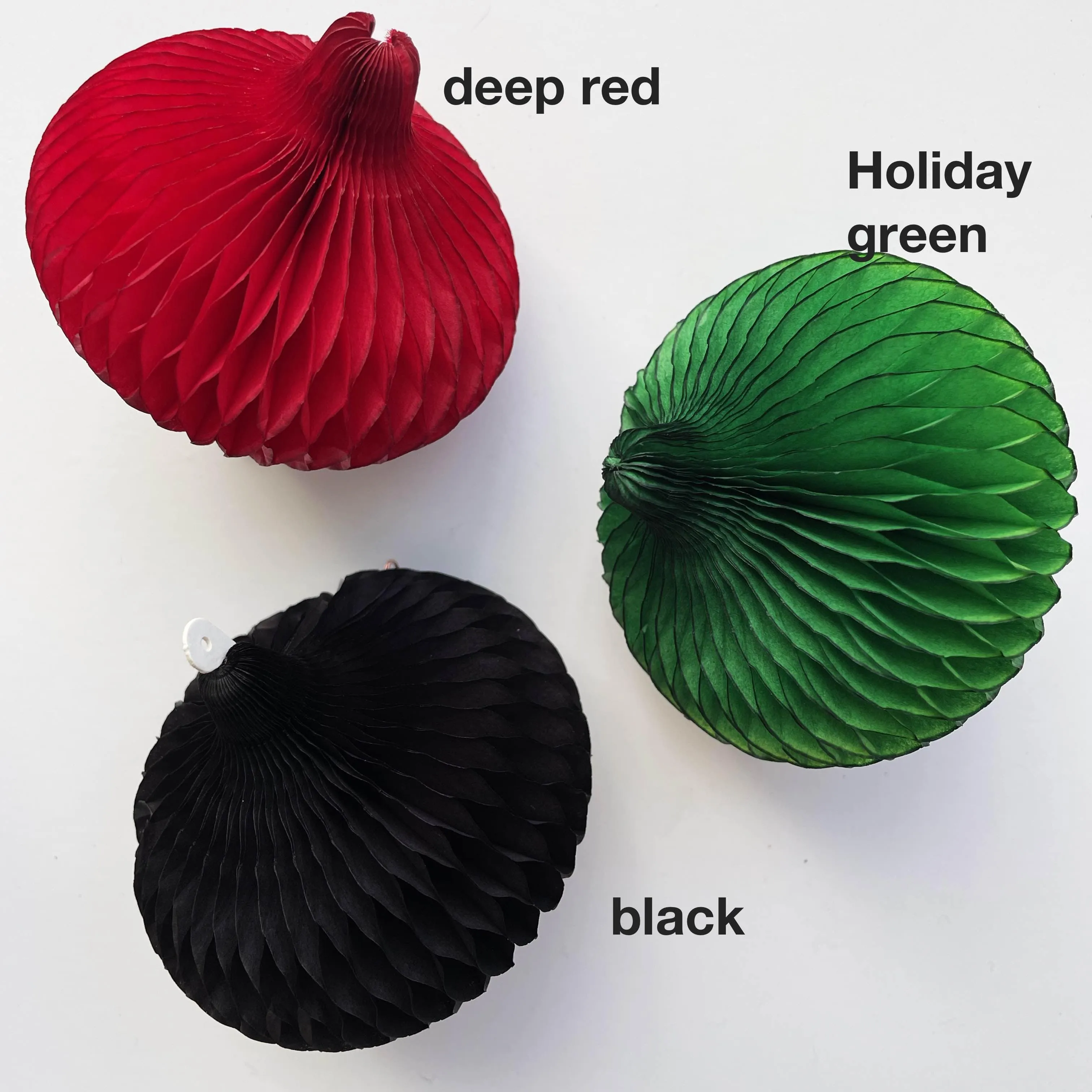 Mini honeycomb paper baubles - 10cm - paper Christmas decorations - set of 5