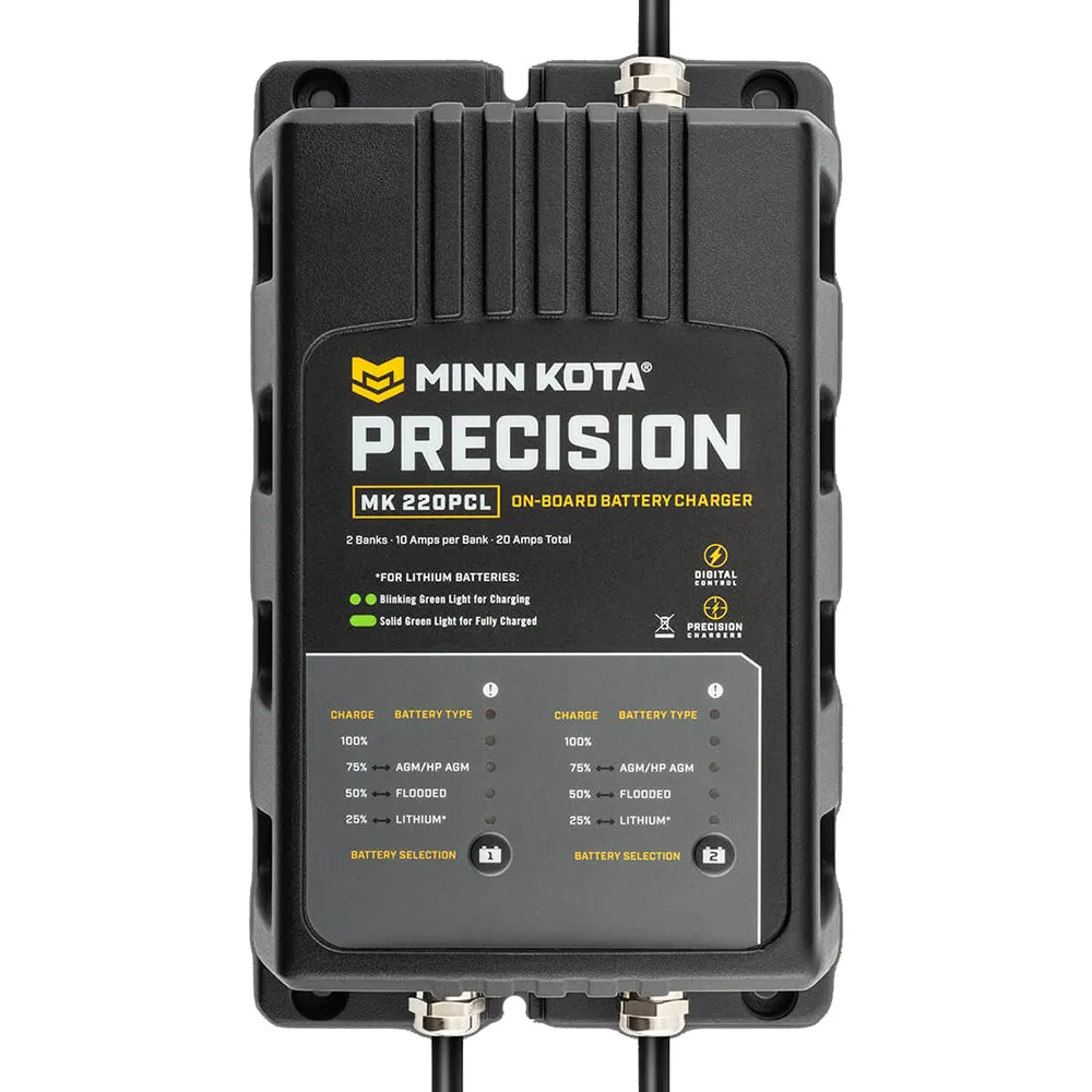 Minn Kota MK220PCL Precision Charger 2 Bank 10 Amps