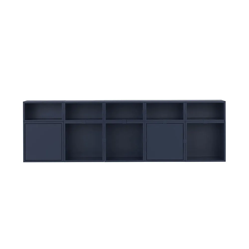 muuto | stacked storage system | module with backboard | medium midnight blue - DC