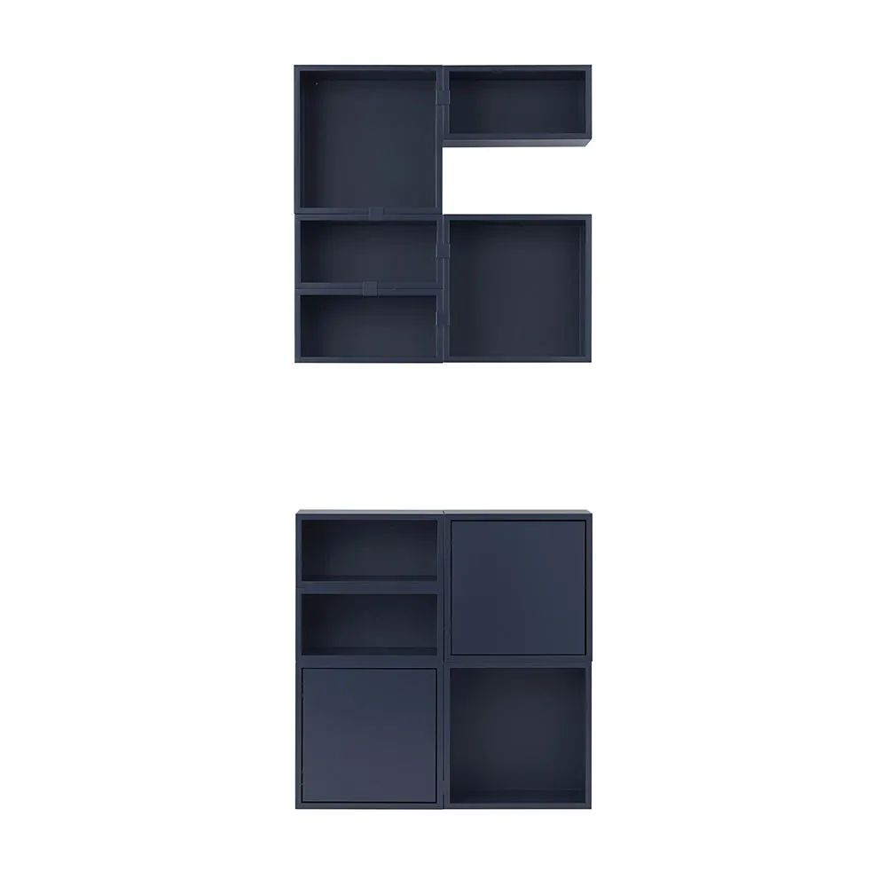 muuto | stacked storage system | module with backboard | medium midnight blue - DC