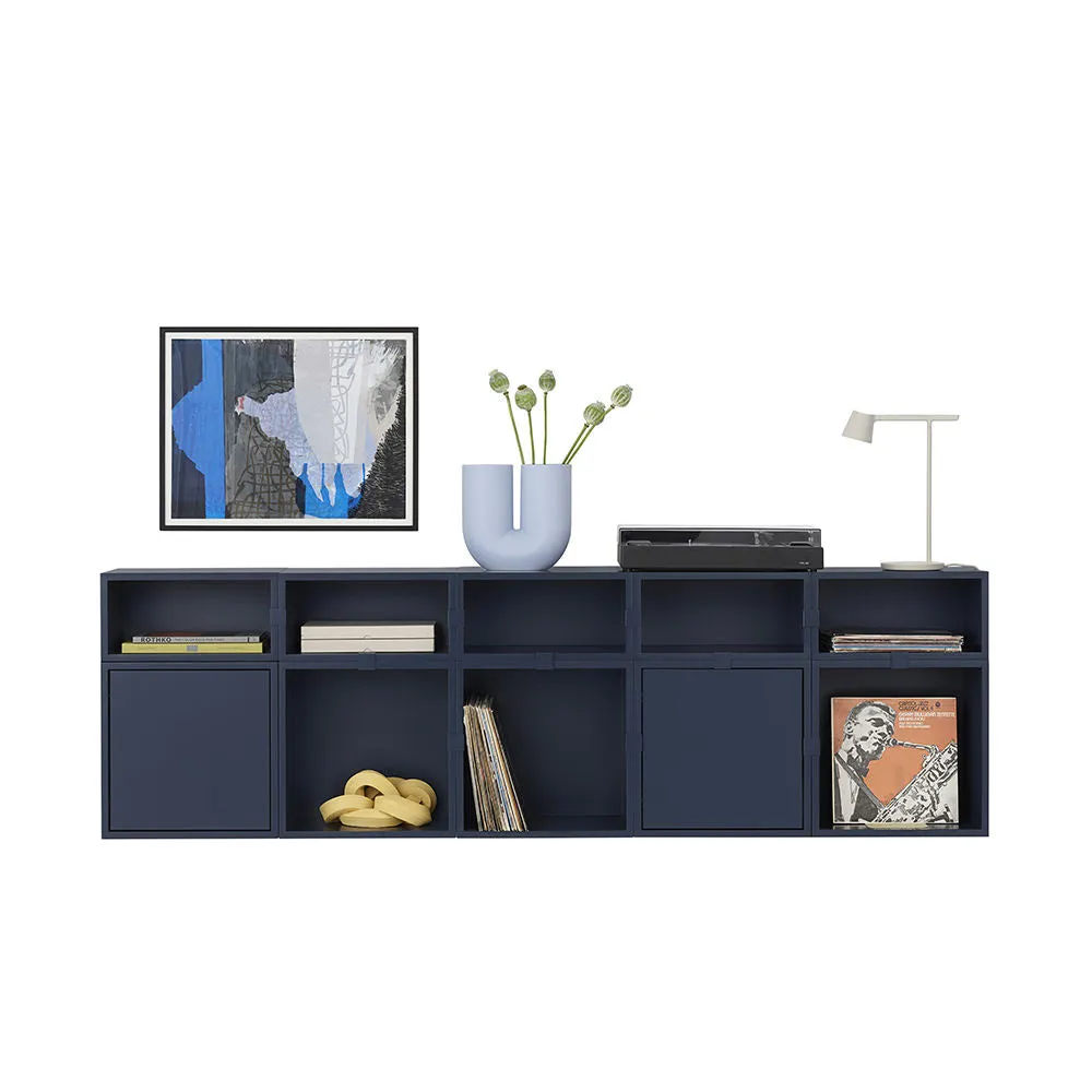 muuto | stacked storage system | module with backboard | medium midnight blue - DC