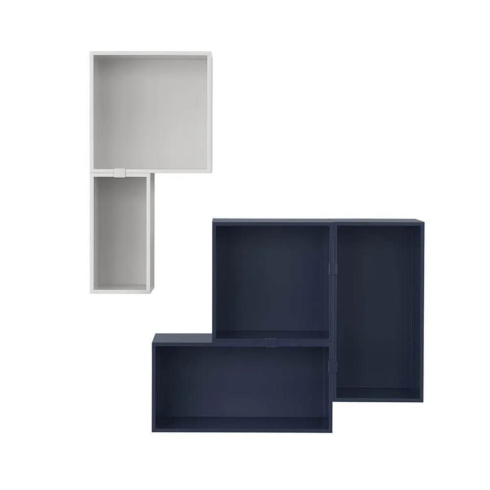 muuto | stacked storage system | module with backboard | medium midnight blue - DC