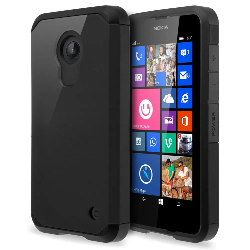 Nokia Lumia 635 Case, SlimHybrid Dual Layer Armor[Impact/Shock Resistant] Case for Nokia Lumia 635 - Black