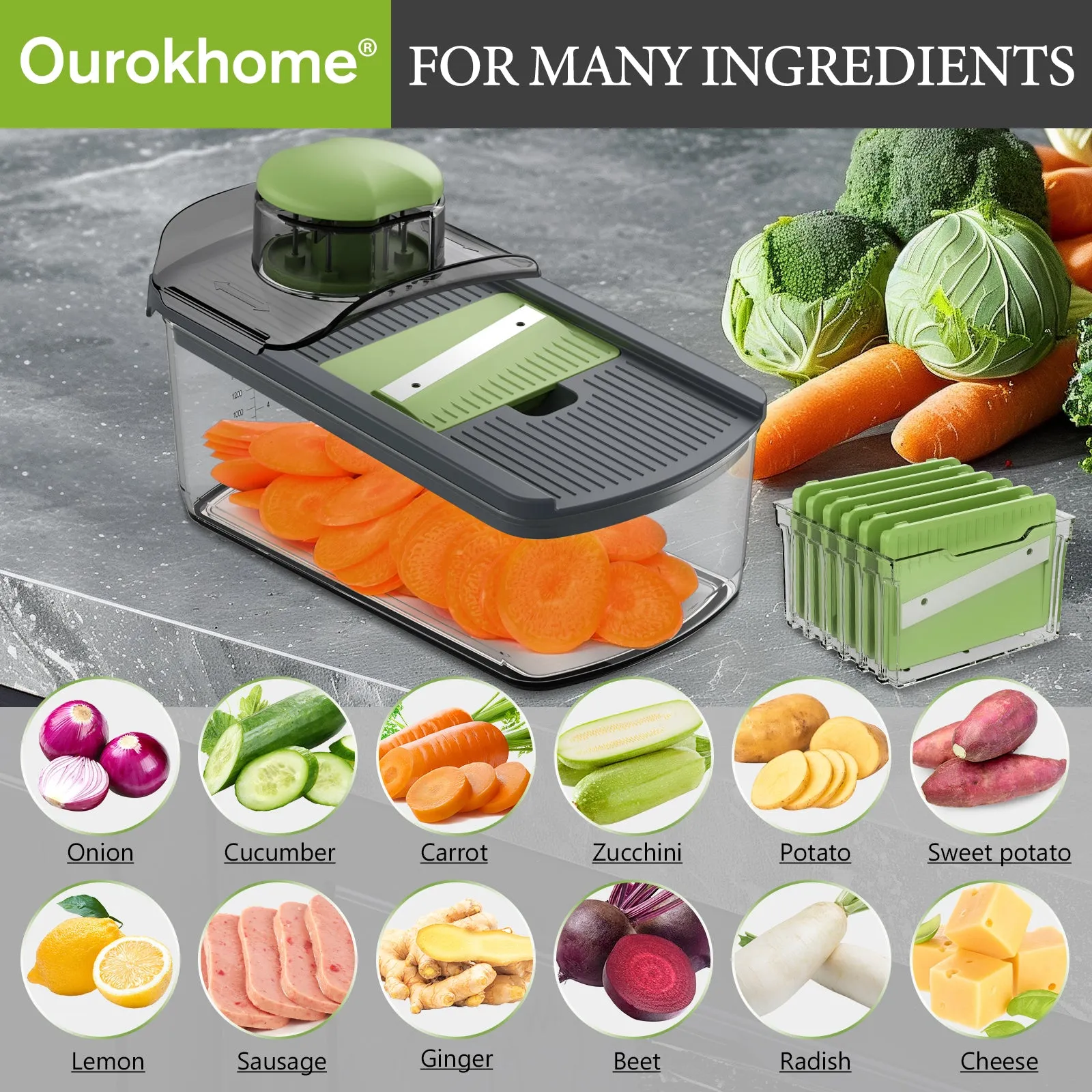 Ourokhome Mandolin Vegetable Slicer