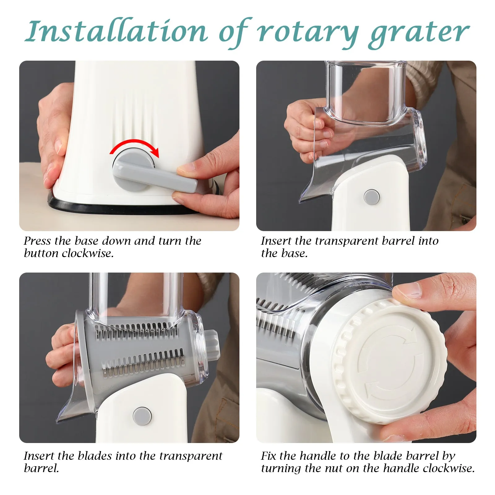 Ourokhome Rotary Cheese Grater Shredder 5 in 1