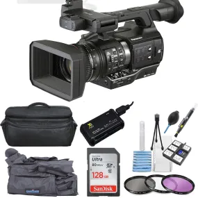 Panasonic AJ-PX270 microP2 Handheld AVC-ULTRA HD Camcorder with Rain Protection| Case | Sandisk 128GB Memory Card | More