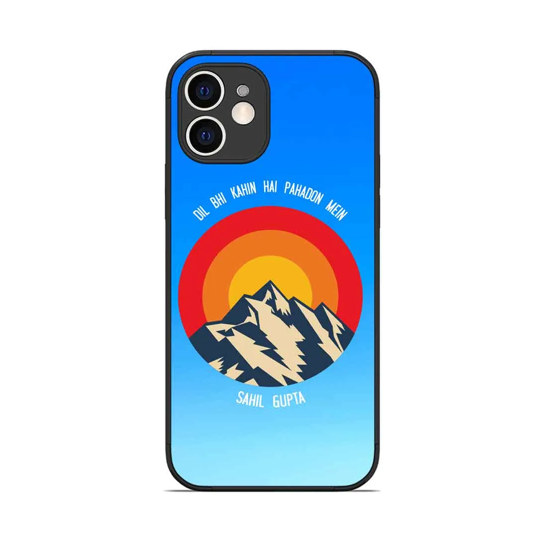 Personalized Mobile Back Cover IPhone 12 Mobile Covers Design With Name -  Adventure Mountains