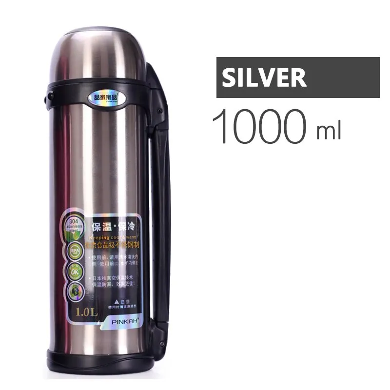 PINKAH Vacuum Flasks Thermoses Stainless Steel 1L High Capacity Outdoor Sport Travel Cup Thermos Drinking Water Bottle Thermal