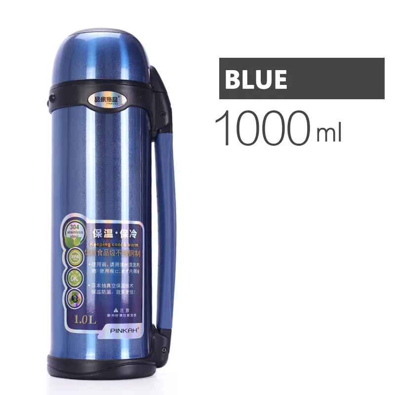 PINKAH Vacuum Flasks Thermoses Stainless Steel 1L High Capacity Outdoor Sport Travel Cup Thermos Drinking Water Bottle Thermal