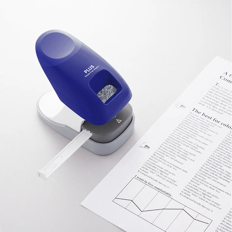 PLUS Staple-Free Desk Stapler Blue