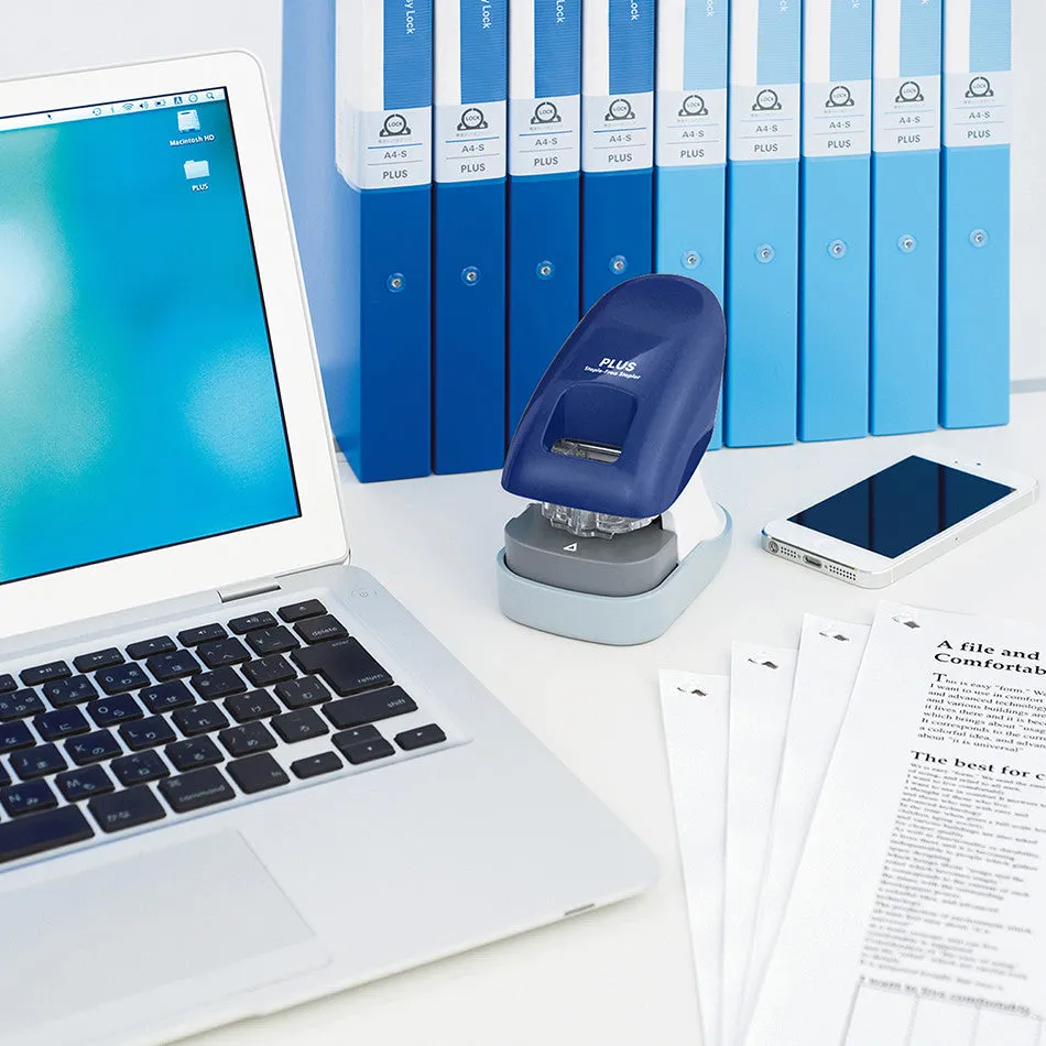 PLUS Staple-Free Desk Stapler Blue