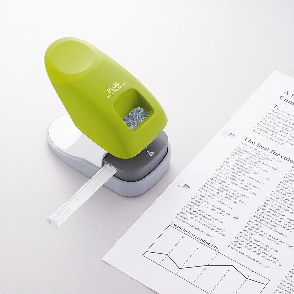 PLUS Staple-Free Desk Stapler Green