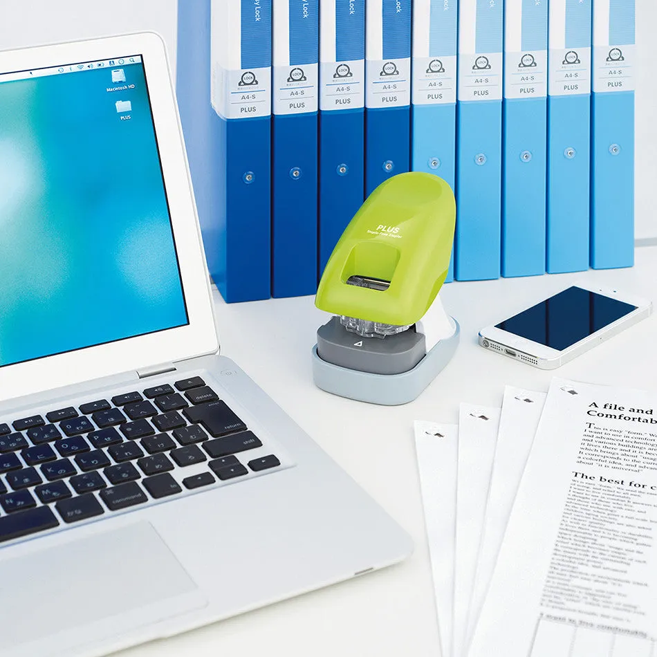 PLUS Staple-Free Desk Stapler Green