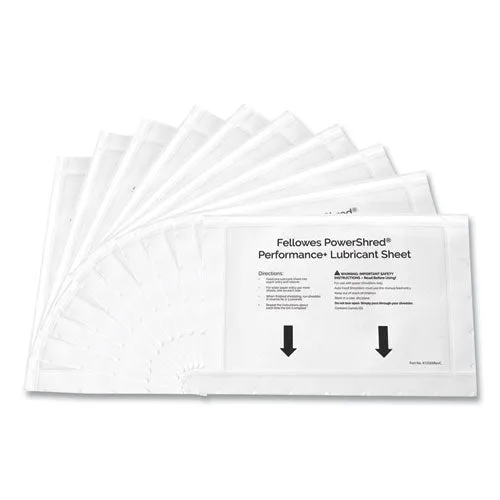 Powershred Performance  Lubricant Sheets, 8.5 X 6, 10/pack