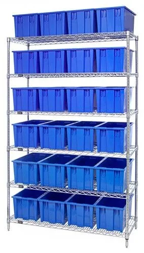 Quantum WR6-24185 Wire Shelving System with 6 Shelves, 18" x 48" x 74"