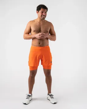 rabbit | Shredders 2-in-1 5" Shorts | Men's | Red Orange