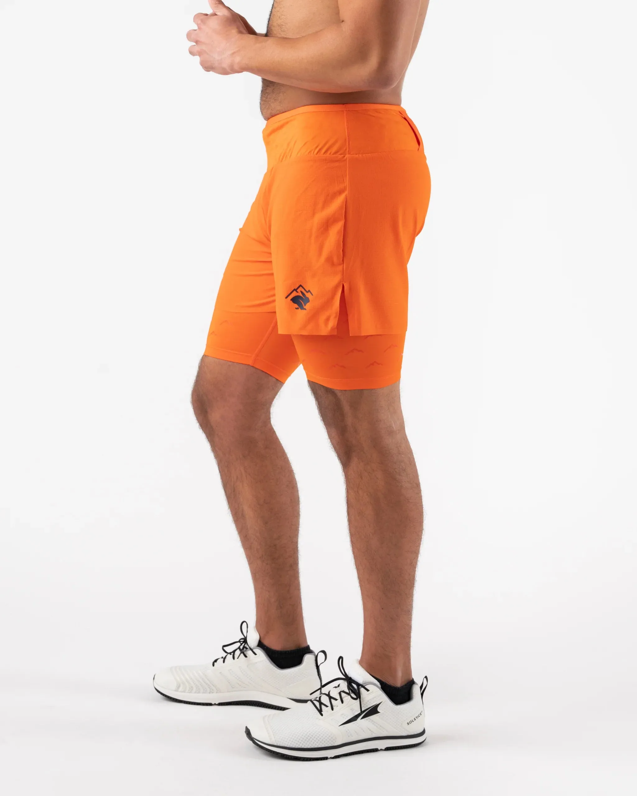 rabbit | Shredders 2-in-1 5" Shorts | Men's | Red Orange