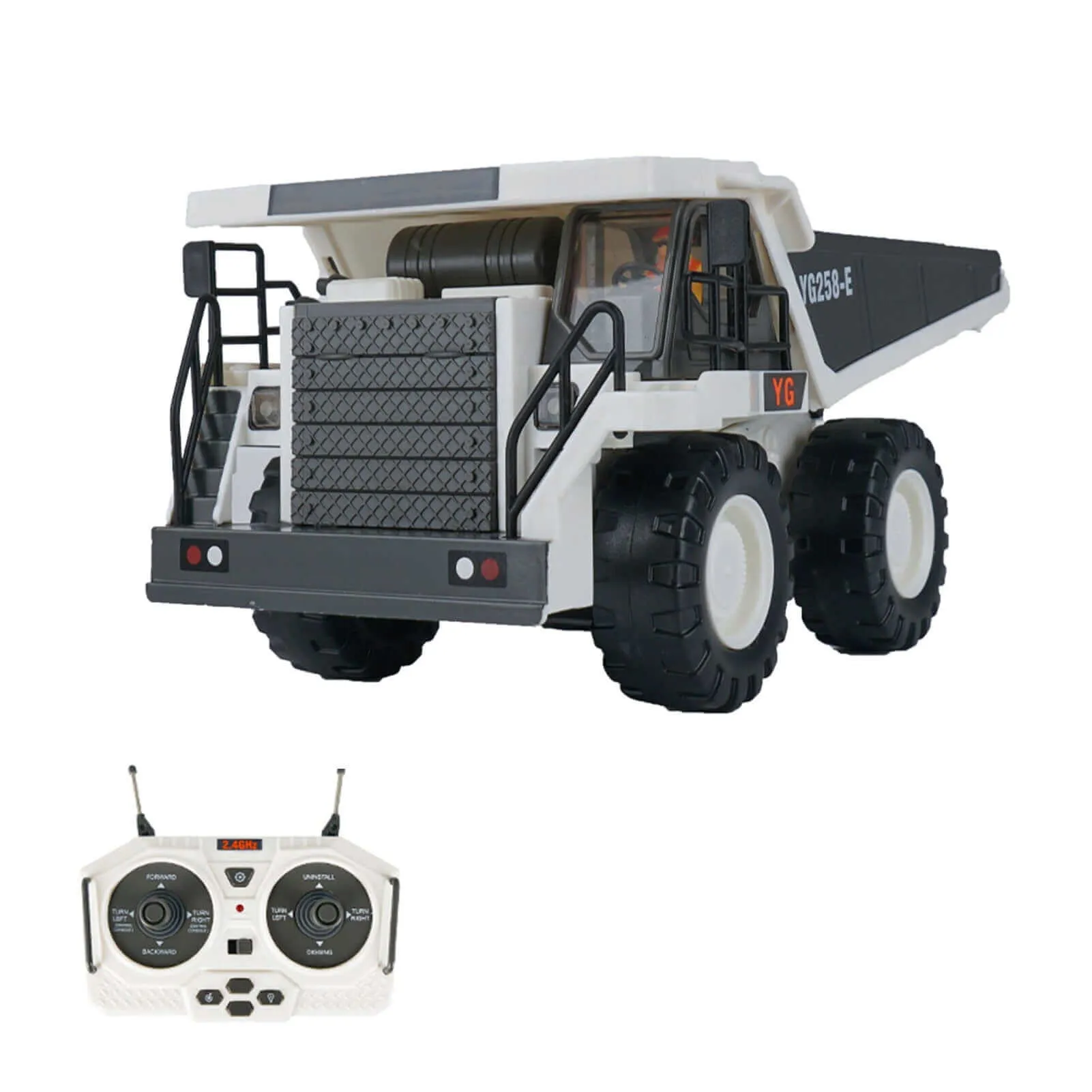 RC Excavator Bulldozer - 1:20 11CH Construction Truck with Lights & Music