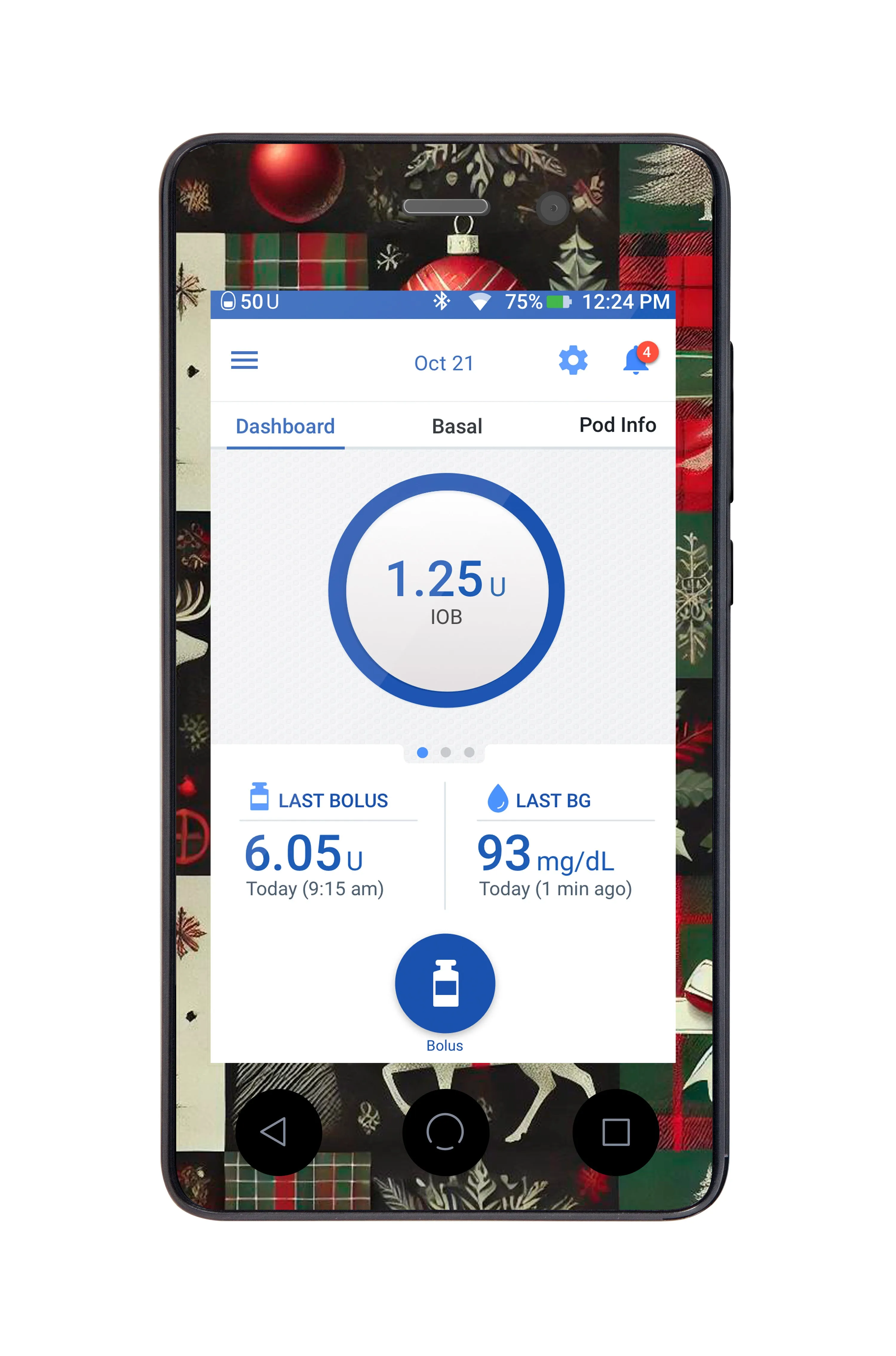 Reindeer Paper Sticker for Omnipod DASH™