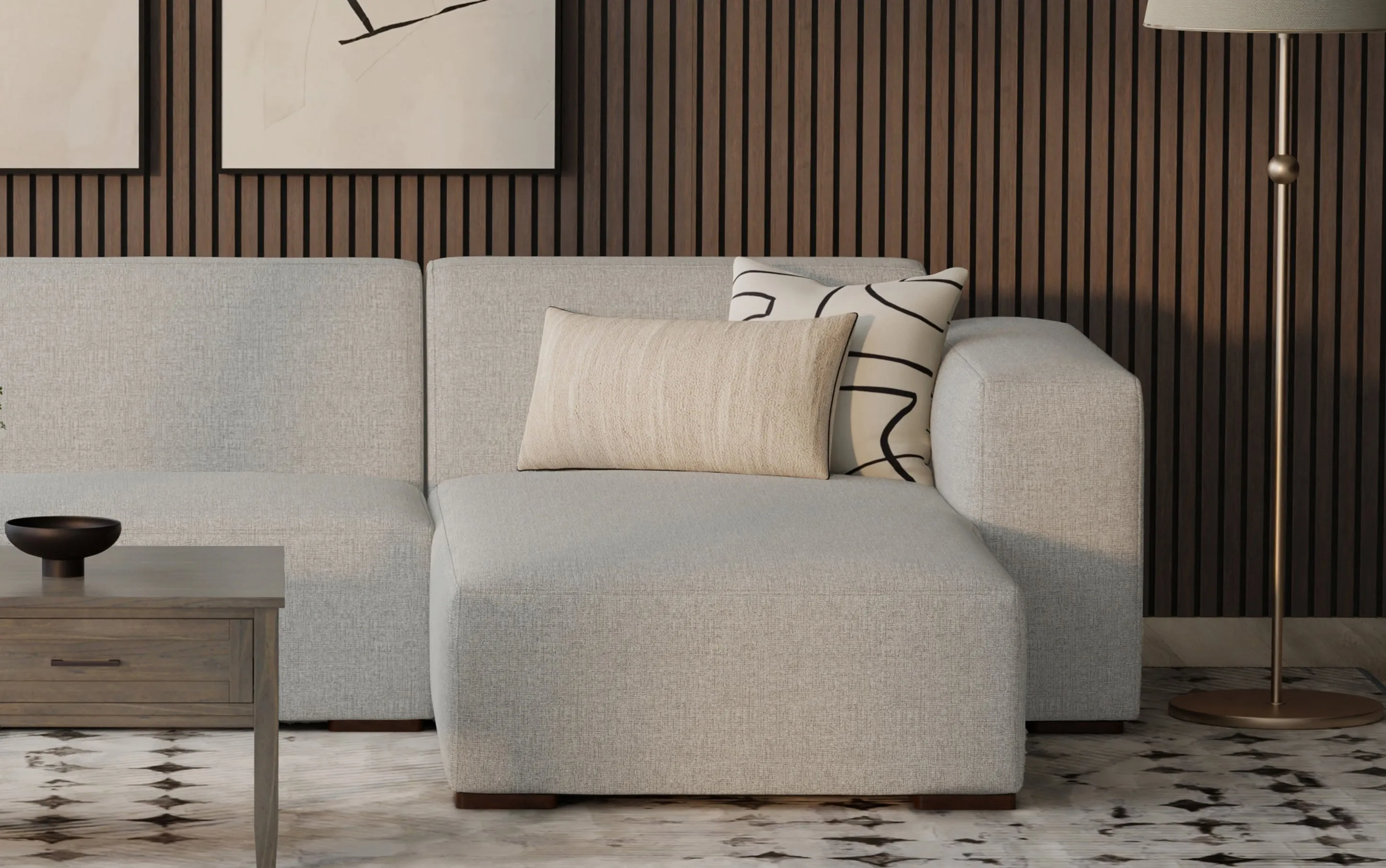 Rex Right Chaise Module in Performance Fabric