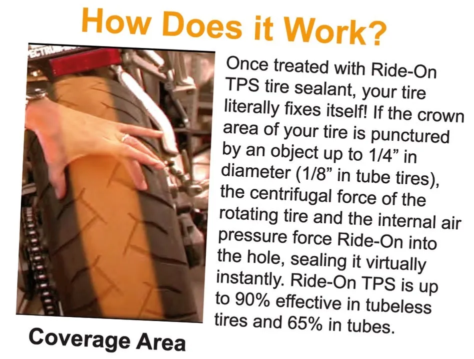 Ride-On Tire Protection System Motorcycle Tyre Sealer & Wheel Balancer - Zodiac 735110