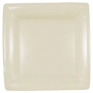 Solid Ivory 10" Square Dinner Paper Plates (Case Qty: 576)
